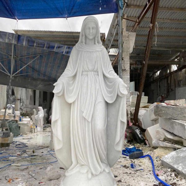 Giá tượng Đức Mẹ Ban Ơn bằng đá Non Nước cao 1,8 mét (BANƠN026)