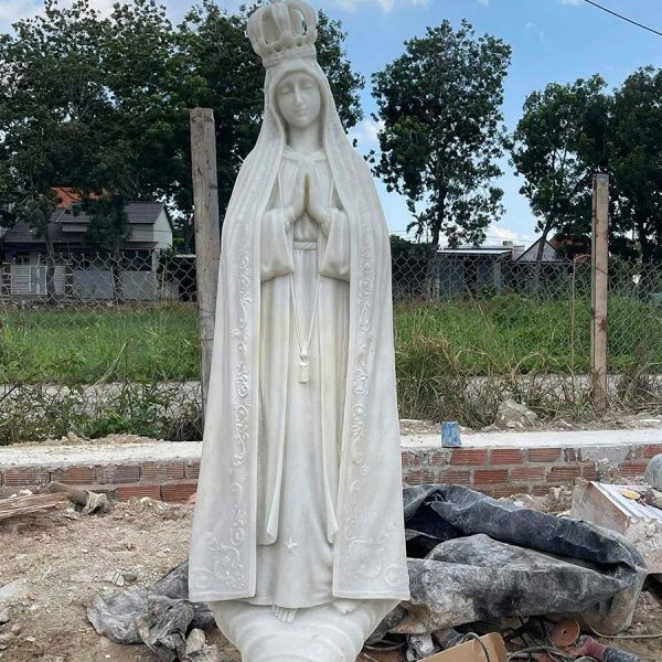 Tượng Đức Mẹ Fatima bằng đá Non Nước cao 1,5 mét (DMF15)