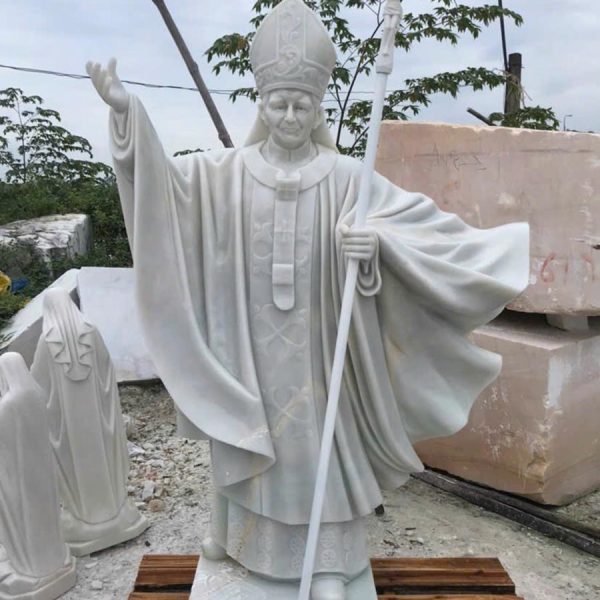 Tượng Thánh Đức Giáo Hoàng Gioan Phaolo II bằng đá cẩm thạch trắng