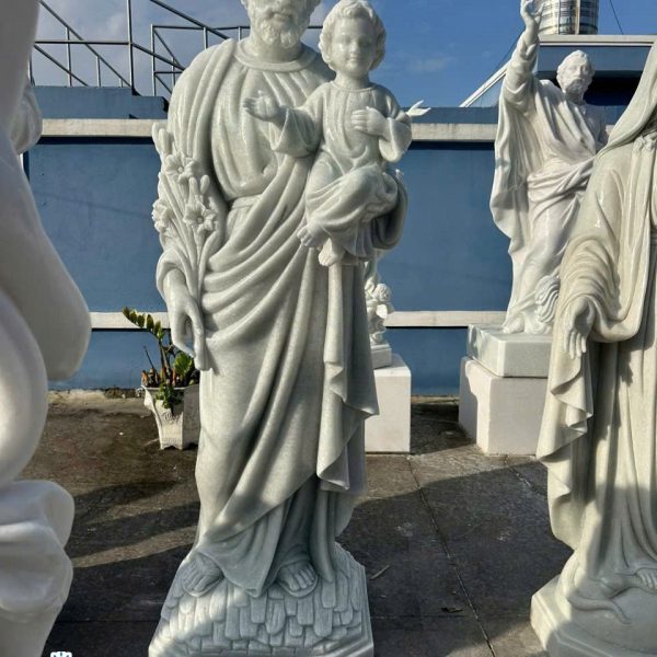 Tượng Thánh Giuse bồng Chúa bằng đá cẩm thạch cao 1,2 mét (GS39)