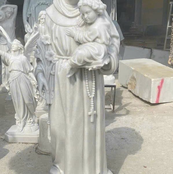 Tượng Thánh Anton bằng đá cẩm thạch cao 1,4 mét (AT01)