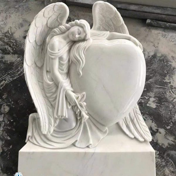 Tượng Thiên Thần ôm trái tim bằng đá tự nhiên cao 1 mét (TT28)
