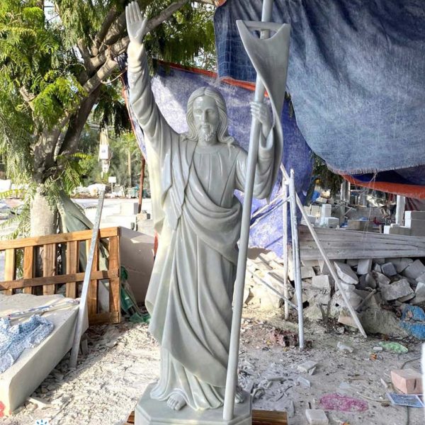 Tượng Chúa Phục Sinh bằng đá tự nhiên nguyên khối cao 2,5 mét (CPS05)