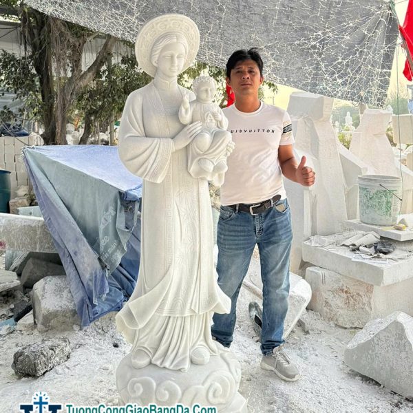 Tượng Đức Mẹ La Vang bằng đá cẩm thạch cao 1,8 mét (ĐMLV14)