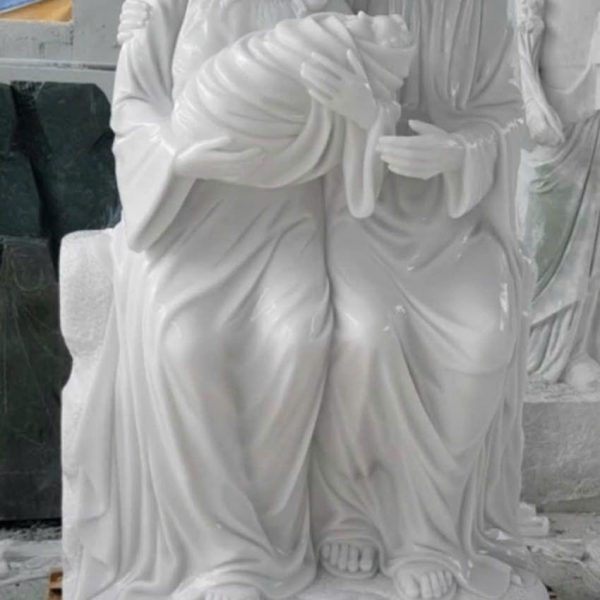 Tượng Gia Đình Thánh Gia bằng đá cẩm thạch nguyên khối cao 1,5 mét (GĐTG04)