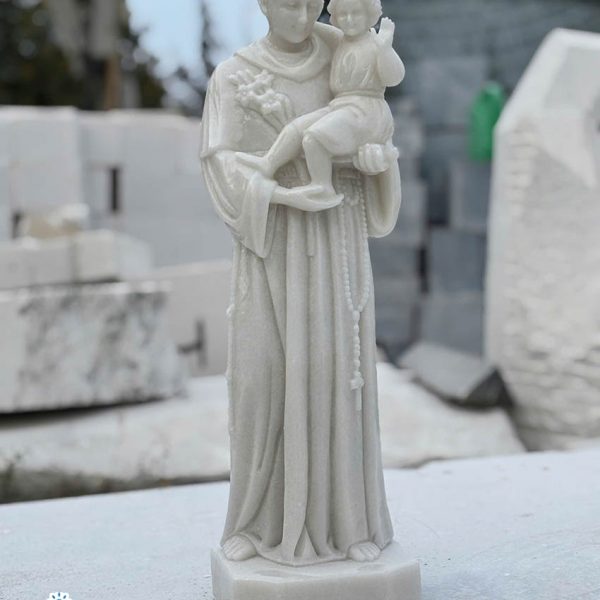 Tượng Thánh Anton bằng đá cẩm thạch cao 60 cm (AT09)